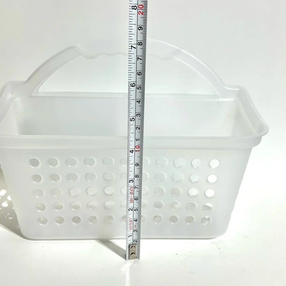 Shower Bath Caddy with Handle 3 Compartments Clear Sturdy Plastic College Dorm